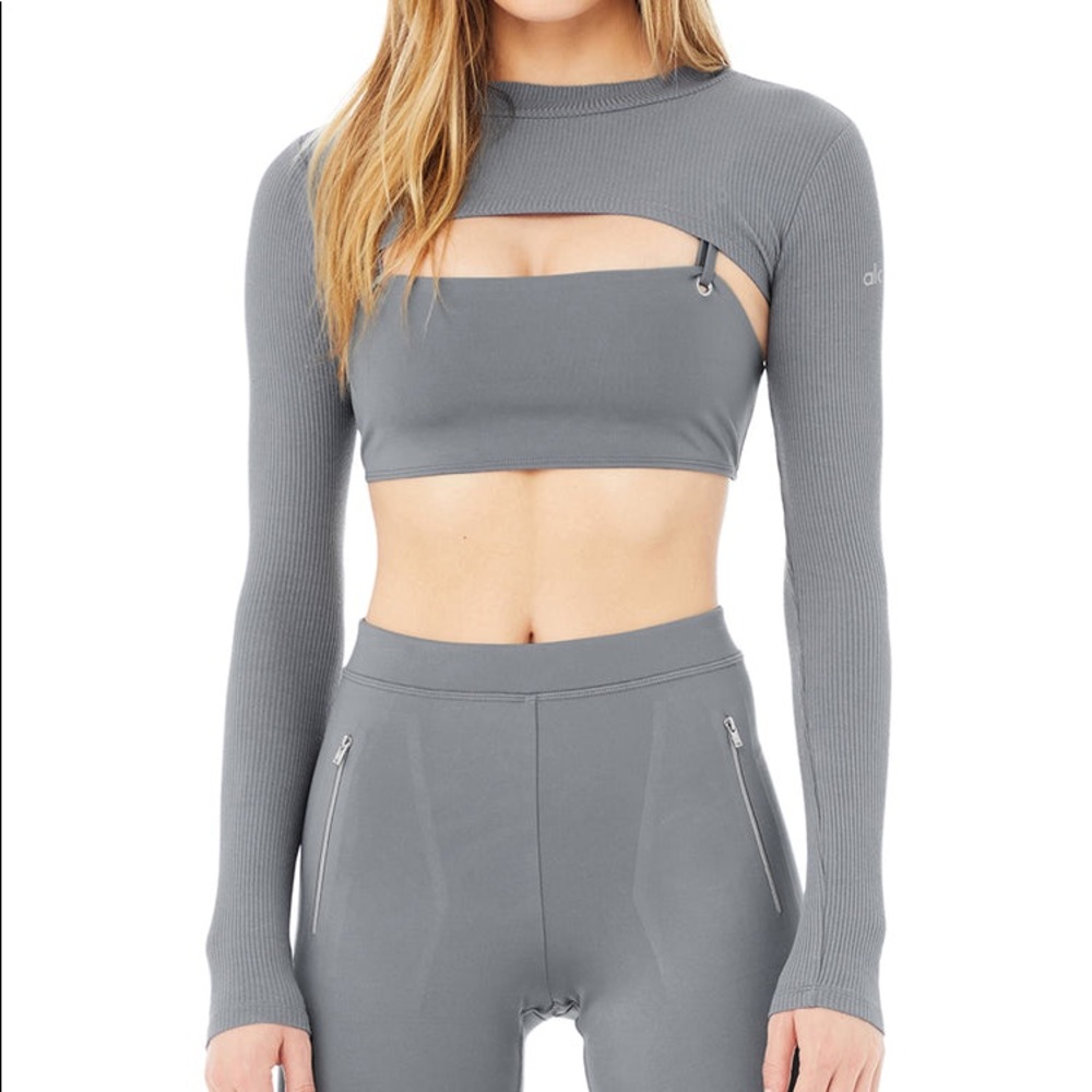 Alo Thrill Seeker Shrug in Slate Blue